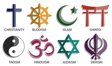 World Religion Symbol Icon Set