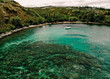 Honolua Bay Maui Coast Aerial View of Snorkelers and Sailboat