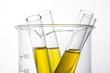© dohee - beaker and cylinder closeup isolated white.