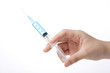 © dohee - hand hold a syringe isolated white.