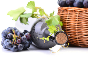 Sticker - A bottle of wine on a white background