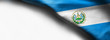 waving abstract fabric El Salvador flag on white backgroun
