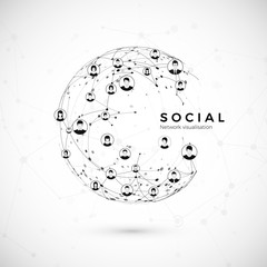 Wall Mural - Social network. Structure of globe connection. world wide web concept. Vector illustration