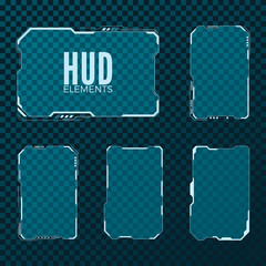 Poster - Abstract hi tech sci fi futuristic template design layout. HUD element set. Vector illustration isolated on transparent background