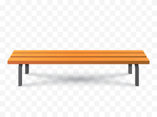 Vector Bench Isolated. Park Wooden Bench Illustration