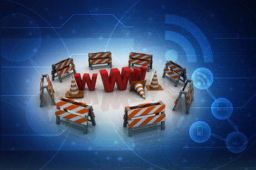 Poster - 3d illustration Website under construction concept
