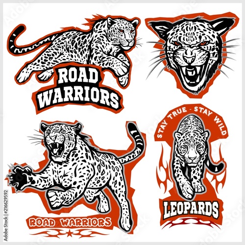 Fotografía Labels, emblems and design elements for sport club with leopard.