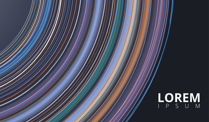Wall Mural - Black background with colorful geometric pattern.