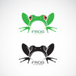 Vector of green frogs and black frog on white background. Amphibian. Animal. Frog Icon. Easy editable layered vector illustration.