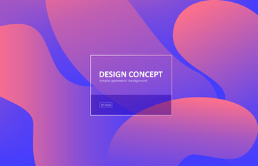 Poster - Abstract background, gradient geometric shape vector design. Graphic pattern in minimal style. Dynamic motion backdrop with vivid wavy forms