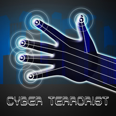 Wall Mural - Cyber Terrorist Extremism Hacking Alert 2d Illustration