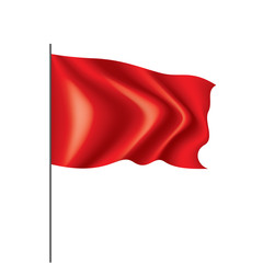 Wall Mural - Waving the red flag on a white background