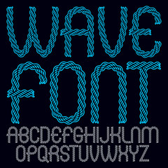 Poster - Set of vector rounded upper case alphabet letters isolated created using elegant flowing lines.