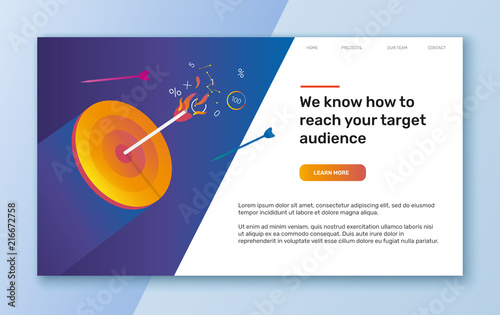 Fotografía Vector target audience illustration and template for web banner or landing page