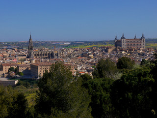 Panoramic view of the historic medieval of Toledo Spain