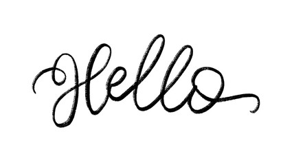 Wall Mural - Hello. Hand Lettering word. Handwritten modern brush typography sign. Black and white. Vector illustration