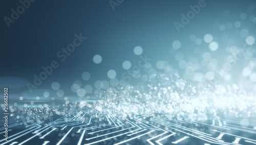 Abstract glowing blurry circuit background