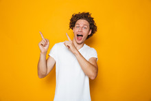 Portrait Of An Excited Curly Haired Man