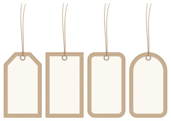 Wall Mural - 4 Frame Hangtags Brown Paper Set