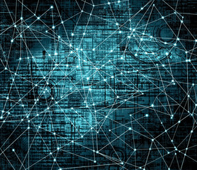 Poster - Technological background, Internet concept of global business. Internet connection, abstract of science and technology graphic design