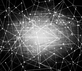 Poster - Technological background, Internet concept of global business. Internet connection, abstract of science and technology graphic design