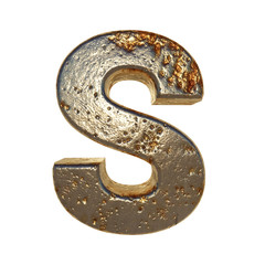 Rusted metal letter S