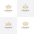 Four linear crown icons