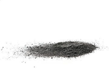 Activated charcoal powder on white background