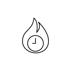 Poster - fire time icon. Element of time value icon for mobile concept and web apps. Thin line fire time icon can be used for web and mobile
