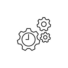 Poster - Settings time icon. Element of time value icon for mobile concept and web apps. Thin line Settings time icon can be used for web and mobile