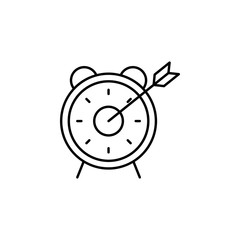 Poster - target time icon. Element of time value icon for mobile concept and web apps. Thin line target time icon can be used for web and mobile