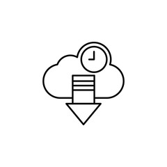 Poster - download time icon. Element of time value icon for mobile concept and web apps. Thin line download time icon can be used for web and mobile