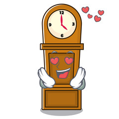 Wall Mural - In love grandfather clock mascot cartoon