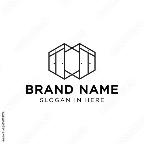 Fotomural cabinet connect logo vector design illustration