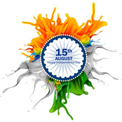 Wall Mural - Splash of Indian Flag on Happy Independence Day of India background