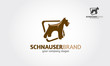 Schnauzer Vector Logo Template. Vector silhouette of a schnauzer dog on a white background.
