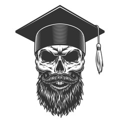 Wall Mural - Skull in the graduated hat