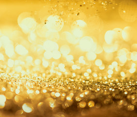 Wall Mural - glitter gold lights grunge background, glitter defocused abstract twinkly lights stars christmas lig