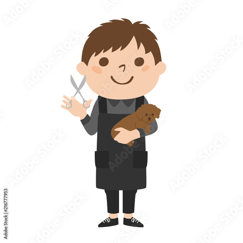 トリマーの仕事をしている 動物大好きな男の子のイラスト Acheter Ce Vecteur Libre De Droit Et Decouvrir Des Vecteurs Similaires Sur Adobe Stock Adobe Stock