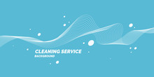Conceptual Poster For Cleaning Service On A Blue Background.