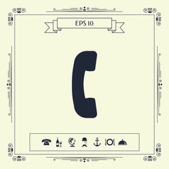 Telephone handset, telephone receiver symbol icon