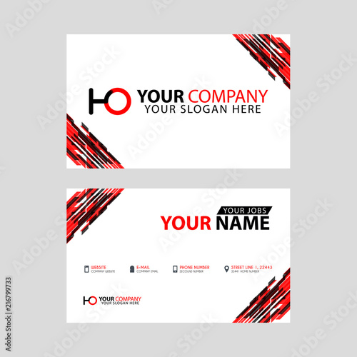 Fotografie, Obraz Logo HO design with a black and red business card with horizontal and modern design