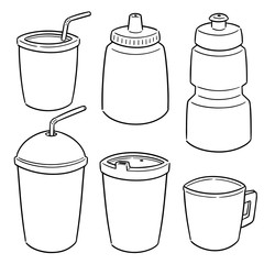 Sticker - vector set of beverage