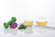 © dohee - asian tea with a tape ruler isolated white.