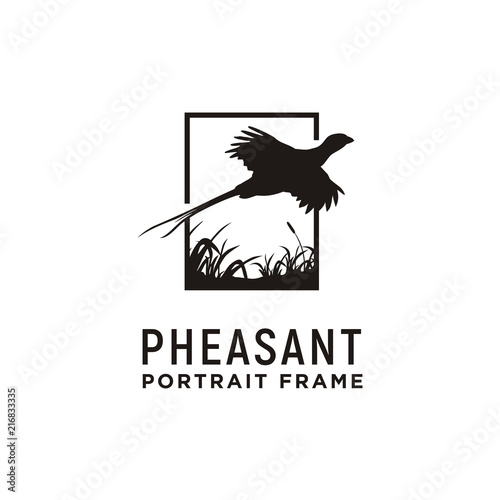 Fotomural Beauty Flying Pheasant Silhouette Logo design