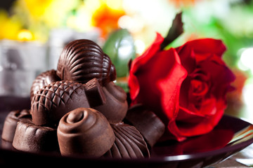 Red roses and chocolate