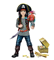 a boy dressed as a pirate