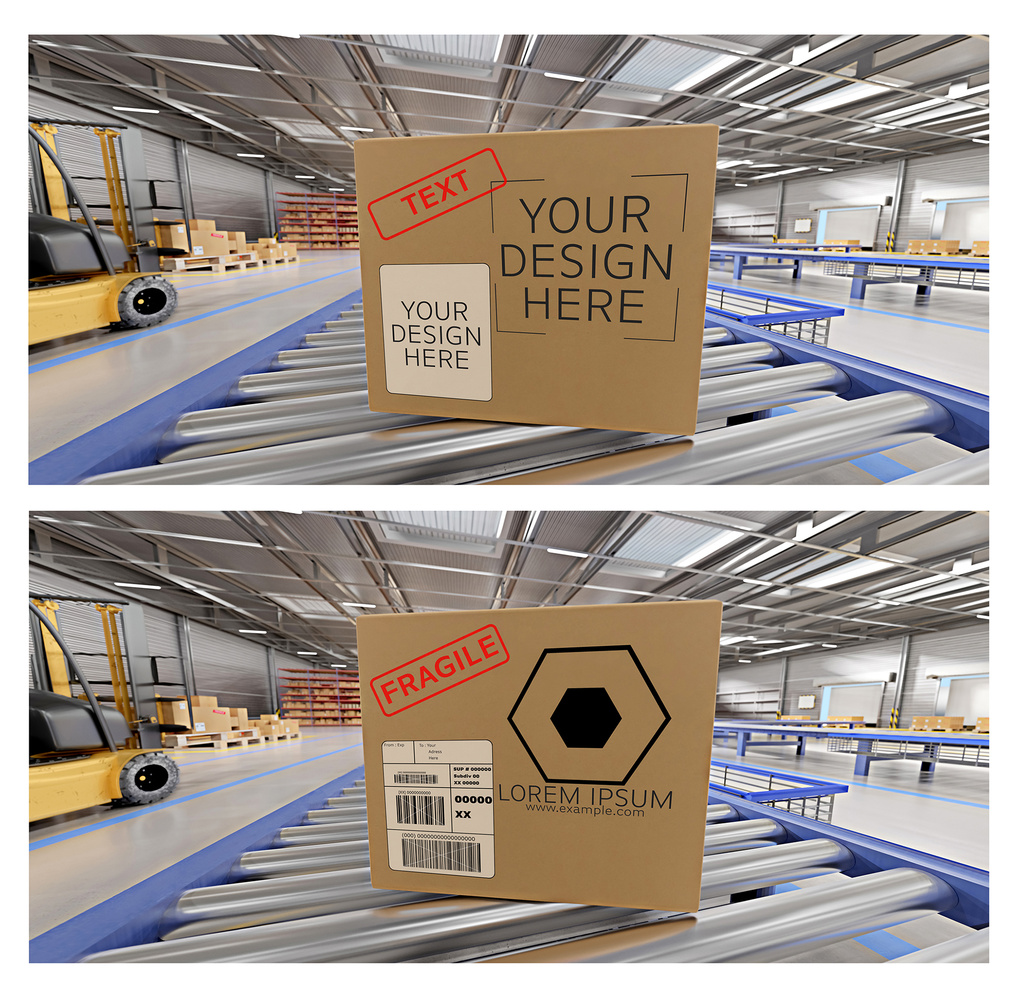Download Warehouse Cardboard Box Mockup Stock Template Adobe Stock