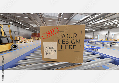 Download Warehouse Cardboard Box Mockup Stock Template Adobe Stock