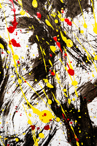 Fotografia Japanese calligraphy and water paint on Japanese paper